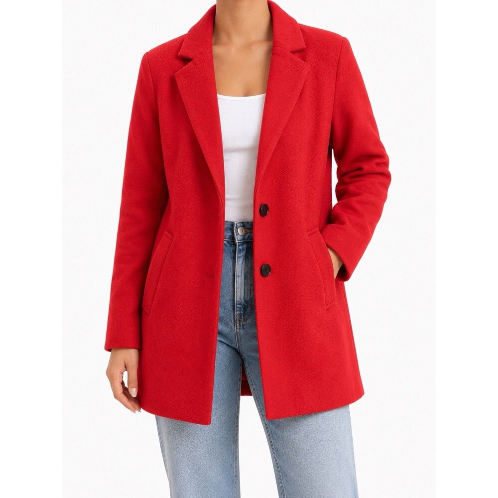 Banana Republic Red Blazer Jacket Petite Medium MP Career Stretch Lined Women